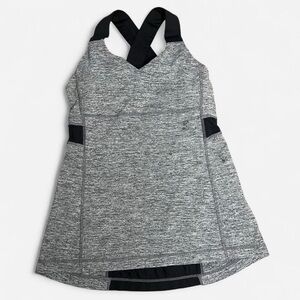 Lululemon Athletica Top Wide Double Straps Cross Back Gray 13 1/2‎ inches